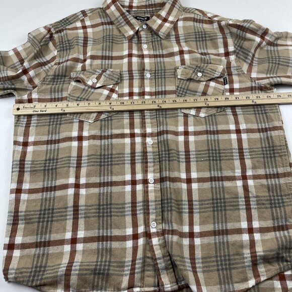 Hurley Flannel Shirt Mens XL Outdoor Utility Pocket Button Up Plaid Long Sleeve - Picture 4 of 10